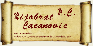 Mijobrat Cacanović vizit kartica